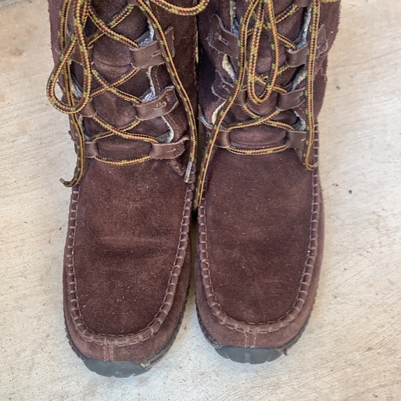 Timberland Fauna Waterproof Brown Leather Moc Toe Lace-Up Boots Women’s 7 - Picture 8 of 15